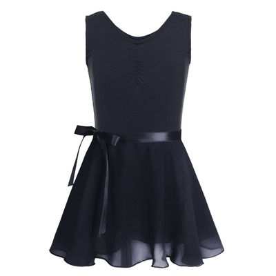 Agoky Girls Ballerina Ballet Dance Gymnastics Gym Leotard Tutu Dress Sleeveless Black 3-4