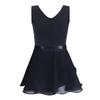 Agoky Girls Ballerina Ballet Dance Gymnastics Gym Leotard Tutu Dress Sleeveless Black 3-4 view 2