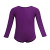 Agoky Girls Ballerina Ballet Dance Gymnastics Gym Leotard Tutu Dress Long Sleeves Dark Purple 8-10 view 4