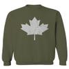 0086. Canada Flag Maple Leaf Canadian Pride Retro Vintage Style Men's Crewneck Sweatshirt (Olive, Medium) view 1