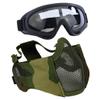 AOUTACC Airsoft Protective Gear Set, Half Face Mesh Mask with Ear Protection and Tactical Goggles for Adult Men Women BBS Paintball Shooting CS Survival Games Cosplay (Camo) view 1