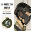 AOUTACC Airsoft Protective Gear Set, Half Face Mesh Mask with Ear Protection and Tactical Goggles for Adult Men Women BBS Paintball Shooting CS Survival Games Cosplay (Camo) view 4