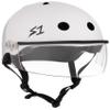 S1 Lifer Visor Helmet Gen 2 for Skateboarding, BMX, and Roller Skating - EPS Fusion Foam, CPSC & ASTM Certified - White Gloss w/Clear Visor XXX-Large (23.5") view 1