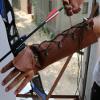 Nachvorn Handmade Leather Arm Guard Bow Hand Shooting Glove Brown view 4