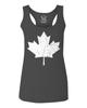 0086. Canada Flag Maple Leaf Canadian Pride Retro Vintage Style Women's Tank Top Racerback (Characol, Large) view 1