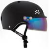 S1 Lifer Visor Helmet Gen 2 for Skateboarding, BMX, and Roller Skating - EPS Fusion Foam, CPSC & ASTM Certified - Black Matte w/Iridium Visor Medium (21.5") view 2