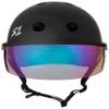 S1 Lifer Visor Helmet Gen 2 for Skateboarding, BMX, and Roller Skating - EPS Fusion Foam, CPSC & ASTM Certified - Black Matte w/Iridium Visor Medium (21.5") view 3