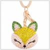 Womens Luxury Cute Rhinestone Fox Keychain 6 Colors Pearls Inlaid Car Key Ring Holder Women Bags Charm Key Chain CHY-1729 Multi view 1