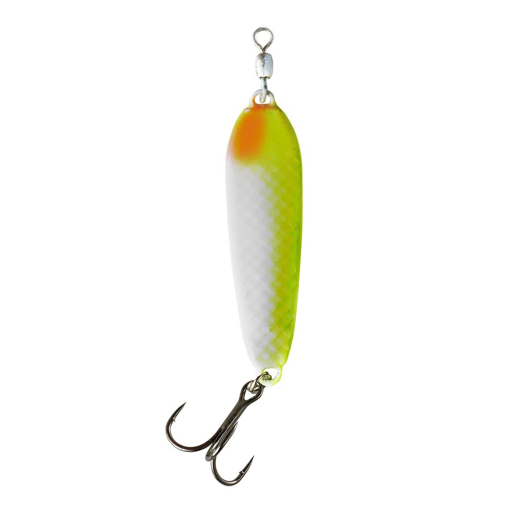 War Eagle Custom Lures Jigging Spoon Fishing Lure with Built-in Swivel and EWG Treble Hook, Cole Slaw, 7/8 oz