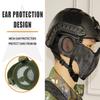 AOUTACC Airsoft Protective Gear Set, Half Face Mesh Mask with Ear Protection and Tactical Goggles for Adult Men Women BBS Paintball Shooting CS Survival Games Cosplay (Green) view 4