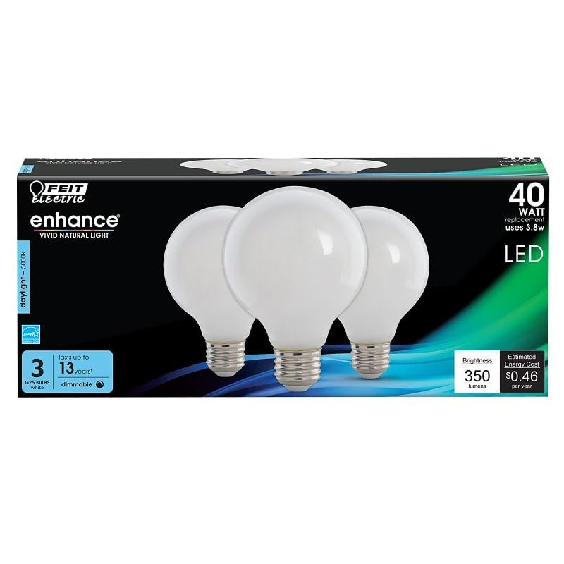 Feit Electric 35949 - G2540W950CA/FIL/3/RP G25 Globe LED Light Bulb