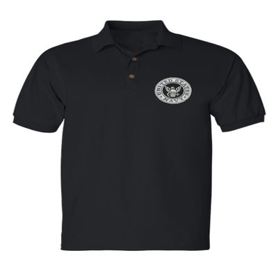 ALLNTRENDS Men's Polo T Shirt US Navy Embroidered Army Top USA American Soldier (L, Black)