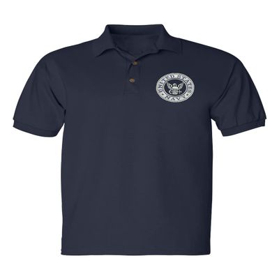 ALLNTRENDS Men's Polo T Shirt US Navy Embroidered Army Top USA American Soldier (XL, Navy Blue)