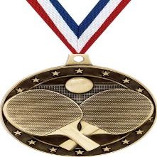 Gold Table Tennis Medals - 2" 3D Ping Pong Award Medals with Neck Ribbon - 100 Pack Prime