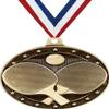 Gold Table Tennis Medals - 2" 3D Ping Pong Award Medals with Neck Ribbon - 100 Pack Prime view 1