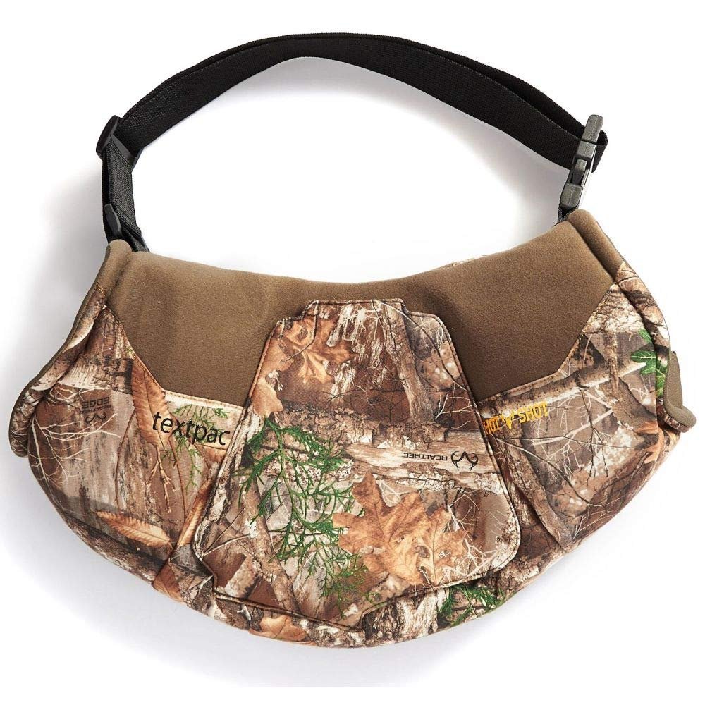 HOT SHOT Mens Camo Shaped Textpac Hand Muff  Insulated Warmer, Realtree Edge, Outdoor Hunting Camouflage