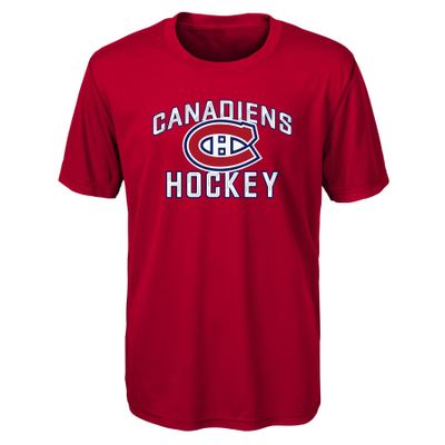 Outerstuff NHL NHL Montreal Canadiens Youth Boys Quick Net Performance Short Sleeve Tee, Red, Youth Large(14-16)