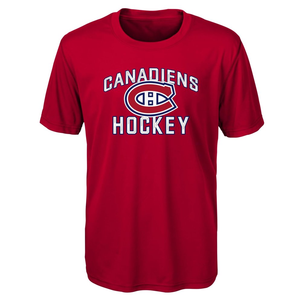 Outerstuff NHL NHL Montreal Canadiens Youth Boys Quick Net Performance Short Sleeve Tee, Red, Youth Large(14-16)