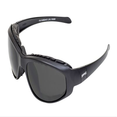 Global Vision Eyewear HERC 2 PL SM Hercules 2 Plus Safety Foam Padded Glasses, Smoke Lens, Frame, Black