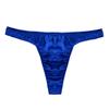 FEESHOW Men's Sexy Satin Bikini Briefs Ruffled Low Rise Underwear G-String Thongs Blue X-Large (waist 31.5-46.0") view 1