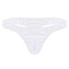 FEESHOW Men's Sexy Satin Bikini Briefs Ruffled Low Rise Underwear G-String Thongs White Medium (waist 27.5-42.0") view 4