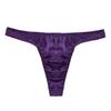 FEESHOW Men's Sexy Satin Bikini Briefs Ruffled Low Rise Underwear G-String Thongs Purple Large (waist 29.0-43.0") view 1