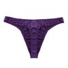 FEESHOW Men's Sexy Satin Bikini Briefs Ruffled Low Rise Underwear G-String Thongs Purple X-Large (waist 31.5-46.0") view 2