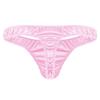 FEESHOW Men's Sexy Satin Bikini Briefs Ruffled Low Rise Underwear G-String Thongs Pink X-Large (waist 31.5-46.0") view 4