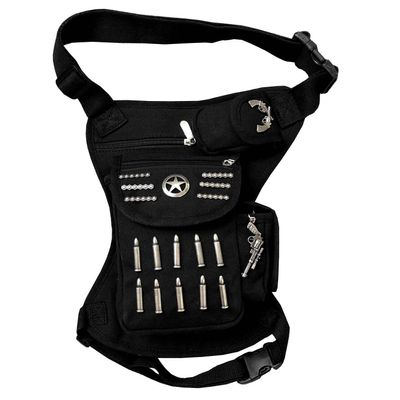 Bullet Studded Goth Biker Motorcycle Fanny Pack Hip Waist Bag