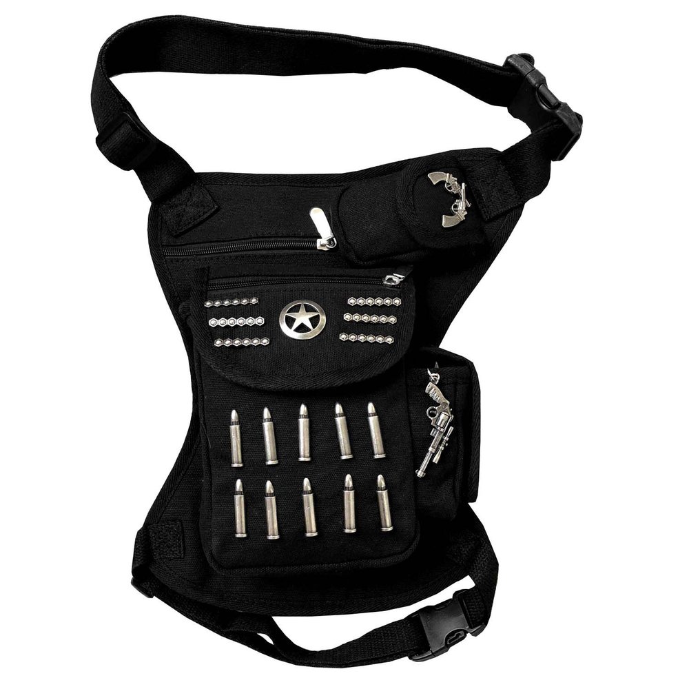 Bullet Studded Goth Biker Motorcycle Fanny Pack Hip Waist Bag