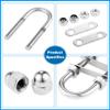 2pcs Marine Boat Stern Bow Eye Tie Down U-Bolt Rigging 316 Stainless Steel,M10x90x130x36mm view 2
