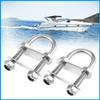 2pcs Marine Boat Stern Bow Eye Tie Down U-Bolt Rigging 316 Stainless Steel,M10x90x130x36mm view 3