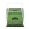 Better Display Cases Acrylic Rugby Ball Display Case Mirror, Red Risers Turf Base (A004-MRRTB) view 3