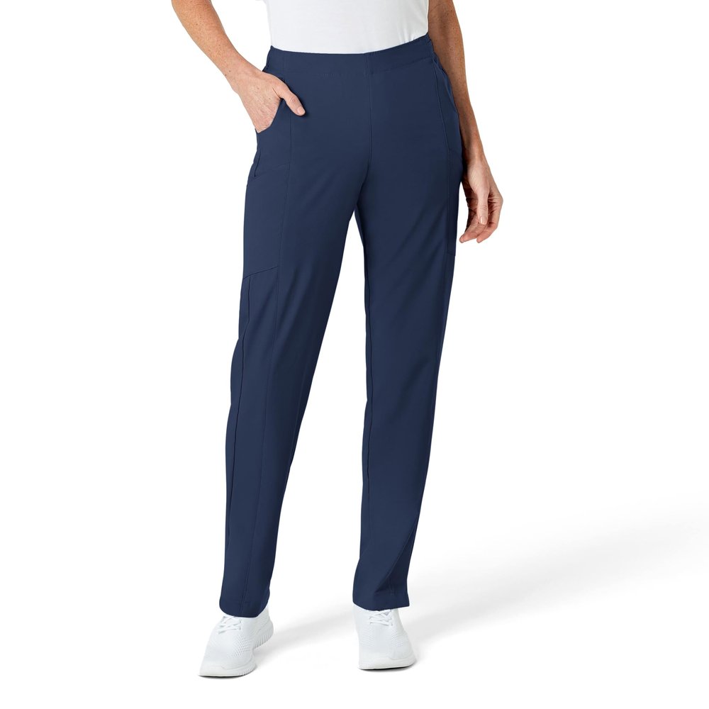 WonderWink W123 Womens Flat-Front Double Cargo Pant  Navy, Medium Petite