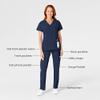 WonderWink W123 Womens Flat-Front Double Cargo Pant  Navy, Medium Petite view 2