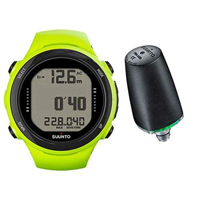 SUUNTO D4i Novo Scuba Diving Computer, Lime with USB Cable and Transmitter