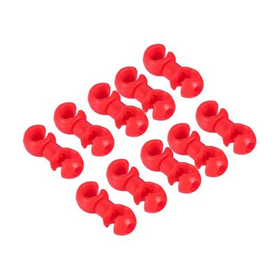 Alomejor 10pcs Brake Line Buckle Derailleur Shifting Cable Tube Clasp Cross Cable Tidy Clip Guides S Hook(Red)