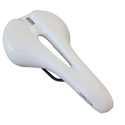 GORIX Bike Saddle Seat Comfortable Cushion with Rail Mountain Road Bicycle for Men and Women (GX-C19) (All White)