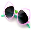 V.W.E. Kids sunglasses - Girl kitty Cat Ages 2 to 8 years old - 100% UV Protection (Pink/Green) view 2