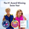 Limmys Premium Kids Swim Vest - Toddler Swim Jacket and Buoyancy Swimming Aid - Modern Design Swimming Vest for Boys, Girls and Babies - with Drawstring Bag view 2