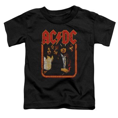 ACDC Group Distressed Unisex Toddler T Shirt for Boys and Girls Black