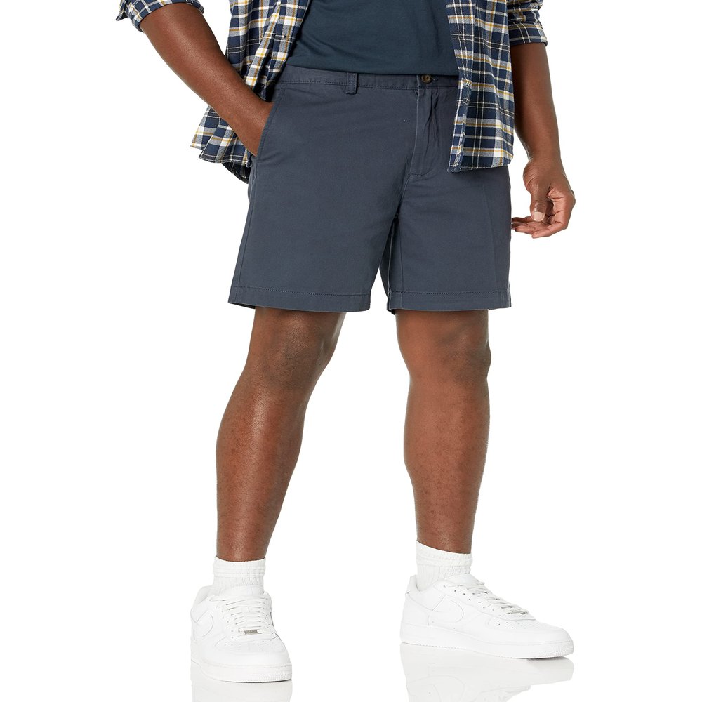 Amazon Essentials Men's Slim-Fit 7" Chino Shorts, Dark Navy, 30