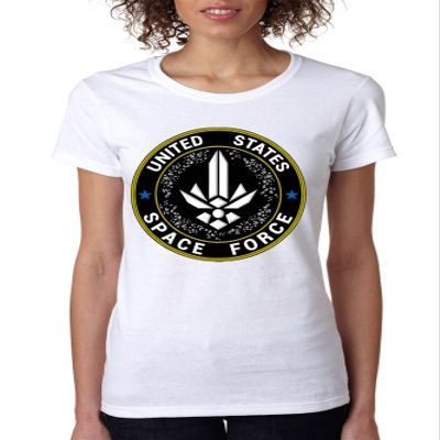 ALLNTRENDS Women's T Shirt United States Space Force USSF Tshirt Love America (3XL, White)