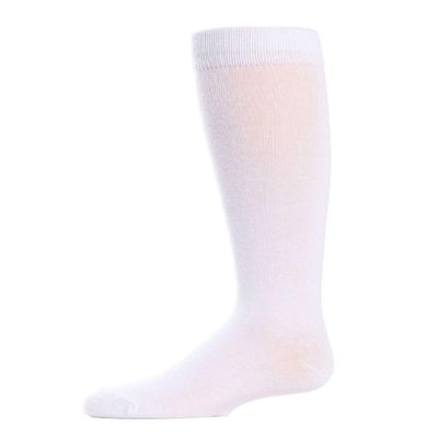 MeMoi Cotton Blend Knee High Girls Uniform Socks White 8-9