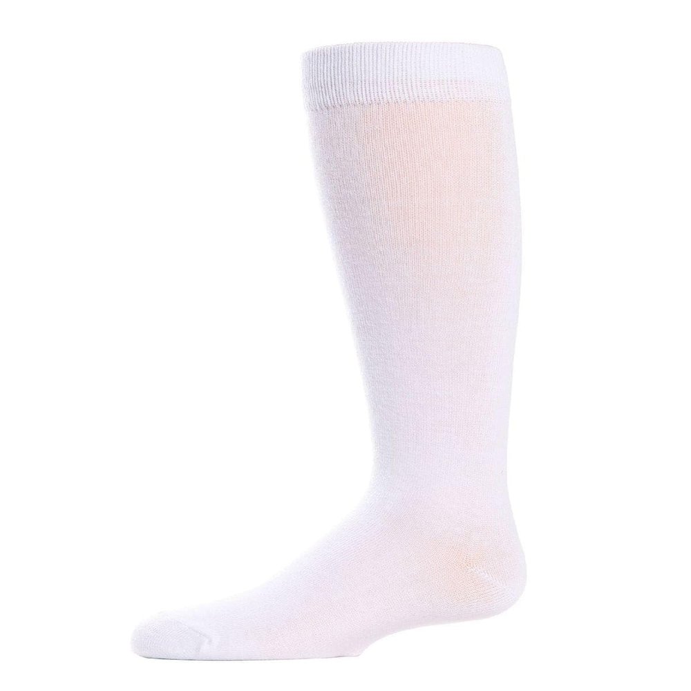 MeMoi Cotton Blend Knee High Girls Uniform Socks White 8-9