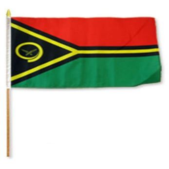 12''x18'' Wholesale Lot of 12 Vanuatu Stick Flag wood Staff - Bright Color UV Resistant - Prime Outside Garden Cave Home Decor