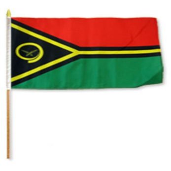 12''x18'' Wholesale Lot of 12 Vanuatu Stick Flag wood Staff - Bright Color UV Resistant - Prime Outside Garden Cave Home Decor