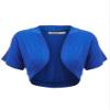 LL WSK1785 Womens Short Sleeve Cropped Bolero Shrug Open Cardigan S Royal_Brite view 1