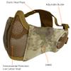 AOUTACC Airsoft Mesh Mask, Half Face Mesh Masks with Ear Protection for CS/Hunting/Paintball/Shooting (Mesh Ear, at) view 2