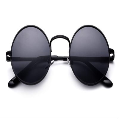 Round Glasses Hippy Vintage Retro Round Sunglasses Slim Metal Rim Frame